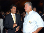 Curitiba-19-03-06- Na foto o prefeito de Curitiba Beto Richa e o governador Roberto Requi�o. Foto-Roberto Corradini-SECS